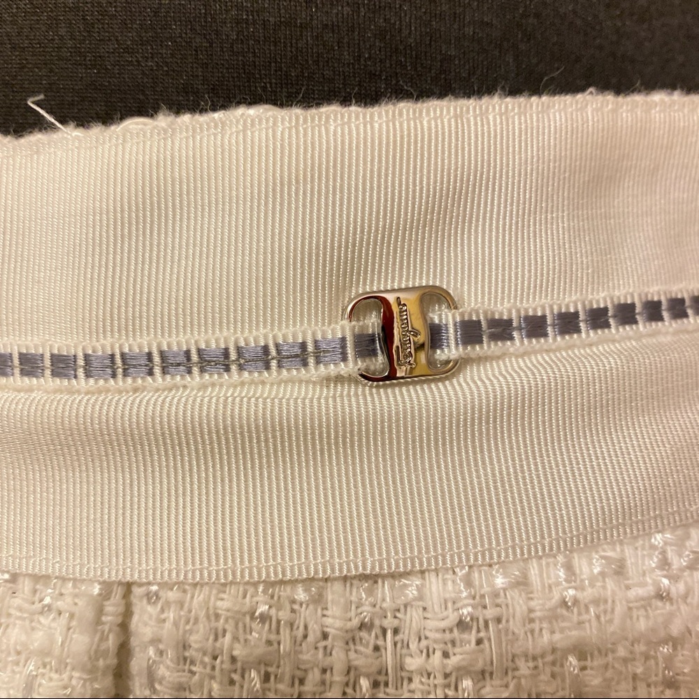 ❤️Salvatore Ferragamo White Tweed Kick Pleat Skirt. Size 40. - Picture 4 of 9